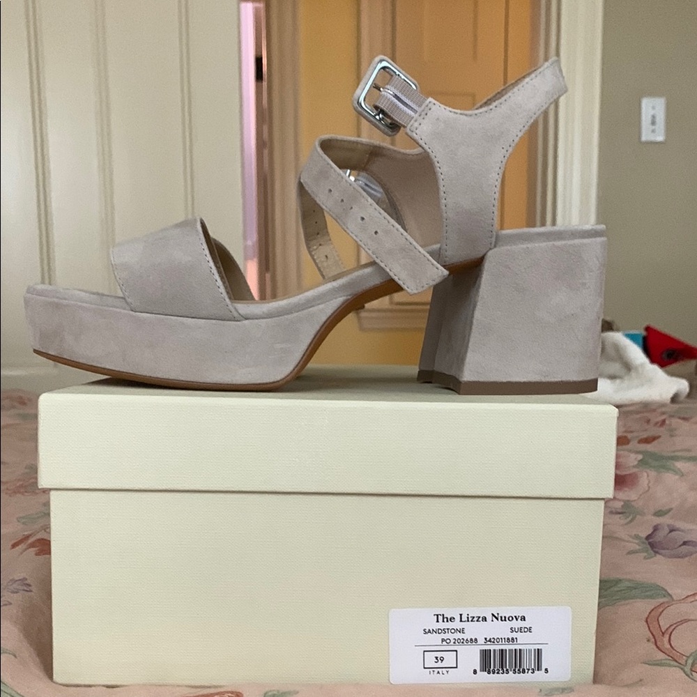 M. Gemi Sandstone Suede Platform Heels